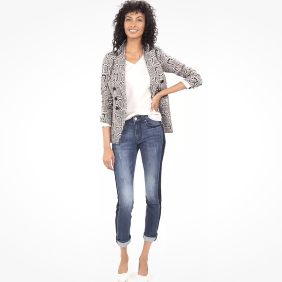 CAbi Python Blazer Snake Print Ivory Brown Black Size 6 - Picture 7 of 7